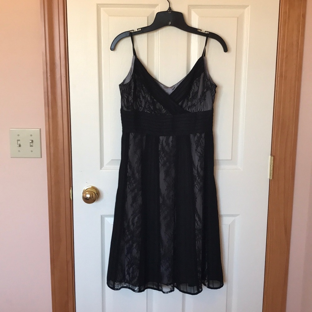 Black lace spaghetti strap dress